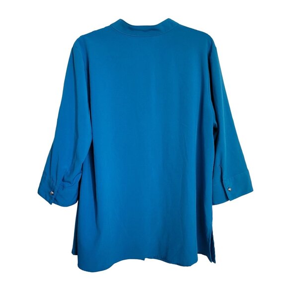 Women's Blouse Kathy Che Stretch Button Down Top14/16 W - Picture 2 of 7